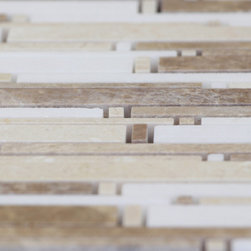 Brown and White Matte Random Brick Pattern Marble Stone Tiles - Home Accessories & Decor