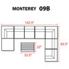 Monterey 9 Piece Outdoor Wicker Patio Furniture Set 09b