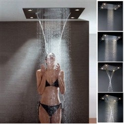Trialo Solid Brass Recessed Color Changing Water Powered Led Shower Head - Showerheads And Body Sprays