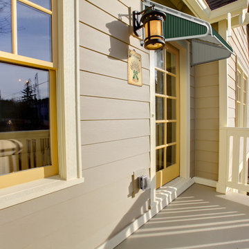 Evergreen Aluminum Door Canopy on craftsman home