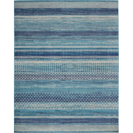 Nourison Passion 6'7" x 9'6" Navy Blue Bohemian Indoor Area Rug