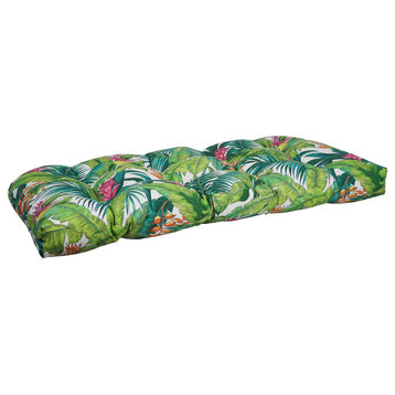 42"X19" U-Shaped Patterned Polyester Tufted Settee/Bench Cushion, Corazon Island