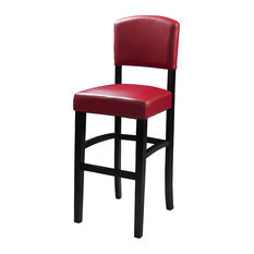 Linon Home Decor Products - Monaco Stool, Dark Red, 24" - Bar Stools and Counter Stools