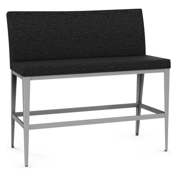 Fabric Bench With Metal Frame Finish, Bar Height