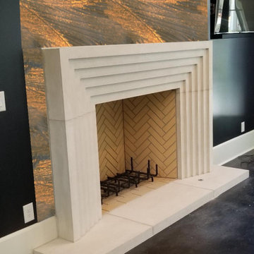 Modern cast stone Fireplace
