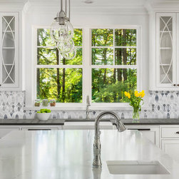 Arrondi in Custom Blend of Storm and Fog Art Glass - Mosaic Tile