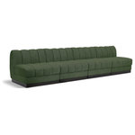 Meridian Furniture - Quinn Chenille Upholstered 4-Piece Modular Sofa, Green - The Quinn Modular Sofa is a stunning piece crafted in a rich and luxurious green chenille fabric. Its awe-inspiring design and exceptional quality make it a perfect addition to any space, whether it's a living room, bedroom, or office. The sofa's plush cushioning and sturdy frame provide both comfort and durability, ensuring that it will be a favorite for years to come. Whether you're looking for a statement piece or simply a comfortable seating option, the Quinn sofa is an excellent choice.