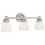 Norwell Lighting - Norwell Lighting 8793-CH-OP Spencer - Three Light Wall Sconce - A beautiful knurled backplate and matching globe hSpencer Three Light  Choose Your Option *UL Approved: YES Energy Star Qualified: n/a ADA Certified: n/a  *Number of Lights: Lamp: 3-*Wattage:75w Edison bulb(s) *Bulb Included:No *Bulb Type:Edison *Finish Type:Brush Nickel