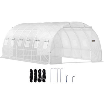 VEVOR Walk-in Tunnel Greenhouse Galvanized Frame & Waterproof Cover 20x10x7 ft