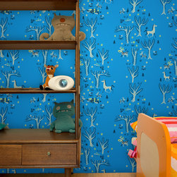 Forest Picnic Midsummer Night - Jim Flora Wallpaper Tiles - Wallpaper