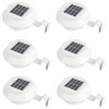 Outdoor Solar Powered 3 LED Gutter/Fence Wall Lamp, White, 6 Pack