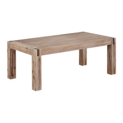 Bolton Furniture - Woodstock Acacia Wood with Metal Inset 45" Coffee Table - Coffee Tables