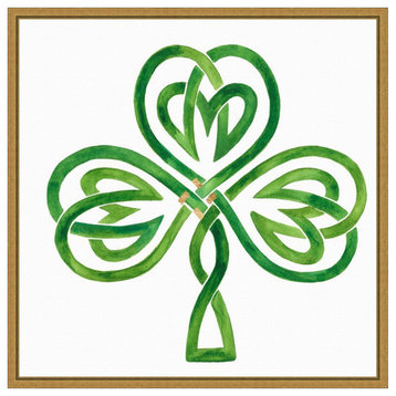 Gilded Shamrock III by Victoria Borges Framed Canvas Wall Art