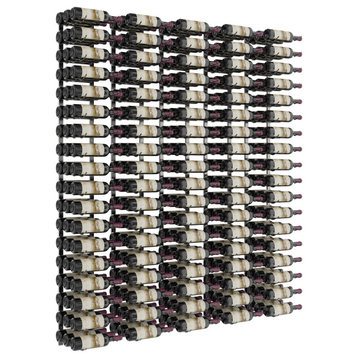W Series Feature Wall Wine Rack Kit (metal wall mounted bottle storage), Gunmetal, 270 Bottles (Triple Deep)