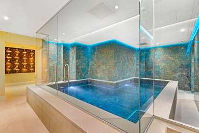 This is an example of a modern indoor swimming pool in London.