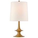 Visual Comfort & Co. - Lakmos Medium Table Lamp in Gild with Linen Shade - The Lakmos by AERIN is an elegant play on modernist sculpture. The series features a sconce, pendant, table and floor lamps with curved designs that are both whimsical and sophisticated. Ideal illumination for almost any room in the home.