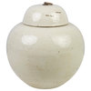 Vintage Style Round White Porcelain Ginger Jar 12"