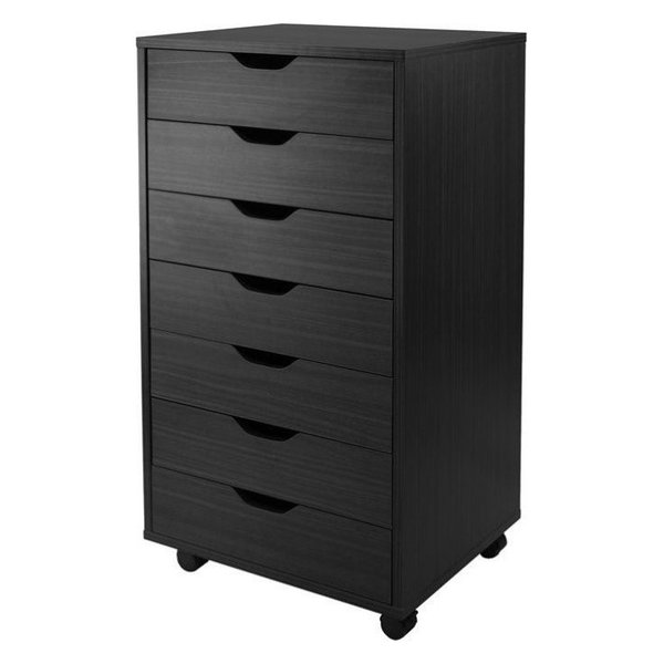 Winsome Halifax Cabinet for Closet/Office with 7 Drawers Black Finish