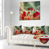 Wild Red Poppy Flowers in Sky Floral Throw Pillow, 16"x16"