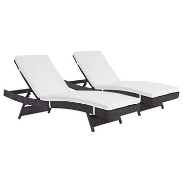 White Convene Chaise Outdoor Patio Set Of 2