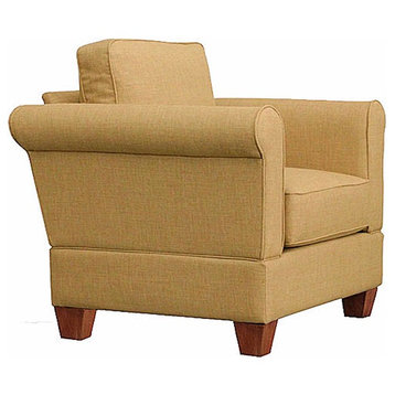 Georgetown Quick Assembly Oak Leg Chair and a Half, Oat