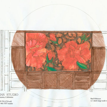 Hibiscus Panels / Big screen TV enclosure.