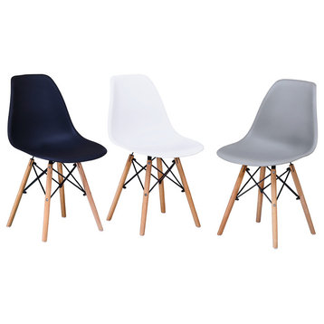 Mickey Modern Dining Chairs, Set of 4, Black