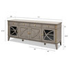 Dauphin 71" TV Stand Storage Display Console Table, Grey Cashmere Wood