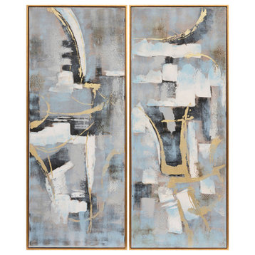 51x21, Set of 2, Abstract Oil Painting, Multi