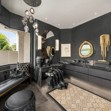 Versace-inspired primary bathroom suite