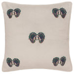 Bareens Designer Rugs - Rustic Metcalfe Hand Embroidered Italian Velvet Pillow - Embellish your home with this timeless casual chic handmade pillow made with gorgeous soft luxurious Italian Velvet. Hand Embroidered pattern on classy Italian Velvet with beautiful color combination and unique majestic intricate design is a mesmerizing addition to any d�cor. This beautiful, elegant pillow features beautiful colors with unique design made by skilled artisans. An intricate design and exquisite coloration make this handmade pillow a standout piece in any decor.