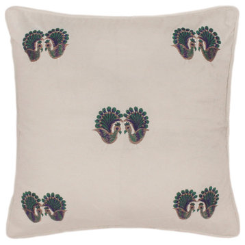 Rustic Metcalfe Hand Embroidered Italian Velvet Pillow