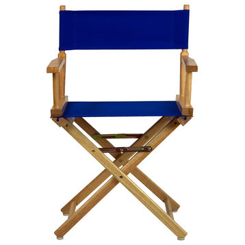 18" Director's Chair With Natural Frame, Royal Blue Canvas