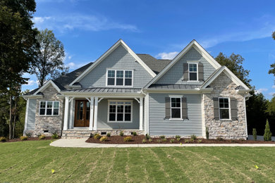 Transitional exterior home idea in Raleigh