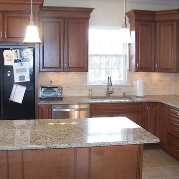 Cherry raised panel with glaze kitchen
