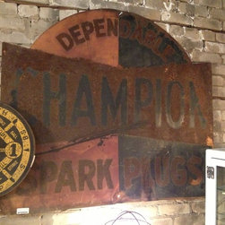 Amazing Champion spark plus sign beautifully rusted up! - Artwork
