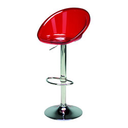 Modern Sphere Bar Stool | Transparent Red (Set of 2) - Bar Stools And Counter Stools