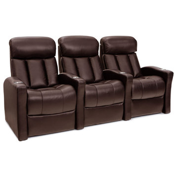 Seatcraft Baron Home Theater Seating, Brown, Row of 3
