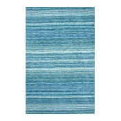 Hand-Tufted Striped Shag Rug, Sky Blue, 8'x10'