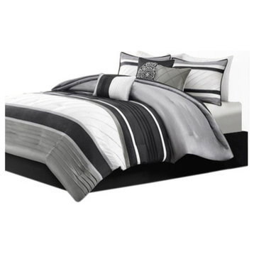 Madison Park Blaire 7 Piece Comforter Set in Grey