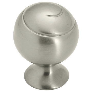 Amerock Swirl'Z Knob Spiralball 1 1/8" Diameter, Satin Nickel