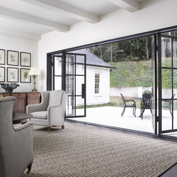 Black Steel Door with Folding Panels
