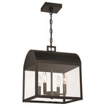 Eurofase - 12" 4-Light Outdoor Pendant - The Sawyer features a stylish lantern design in satin black. The candelabra bulbs radiate an ambient glow and add a touch of vintage flair. This outdoor collection offers two variants of wall sconces and a 4-light pendant for versatility.
