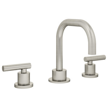 Dia Widespread Two-Handle Bathroom Faucet with Push Pop Drain Assembly (1.0 GPM), Satin Nickel