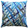 Pillow Decor - Streamline Blue 20 x 20 Throw Pillow