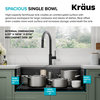 Kore Workstation Farmhouse Stainless Steel 1-Bowl Kitchen Sink w accessories, 33