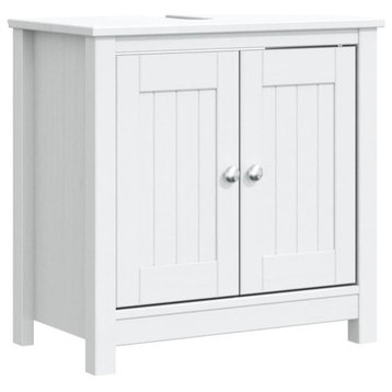 vidaXL Bathroom Sink Cabinet Vanity Cabinet Cupboard BERG White Solid Wood Pine