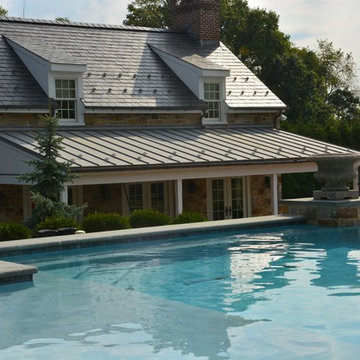 Infinity edge pool with underground grotto