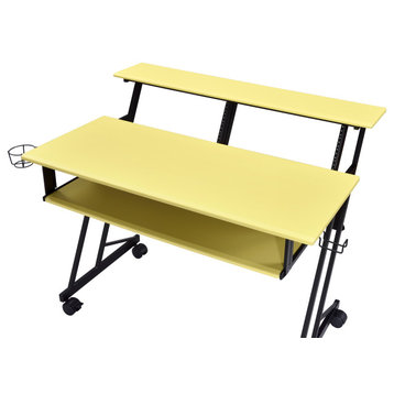Suitor Computer Desk, Yellow and Black