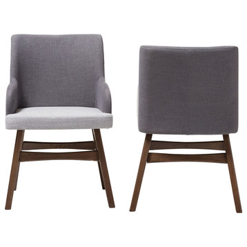 Monte Two-Tone Gray Fabric Armchair, Set of 2